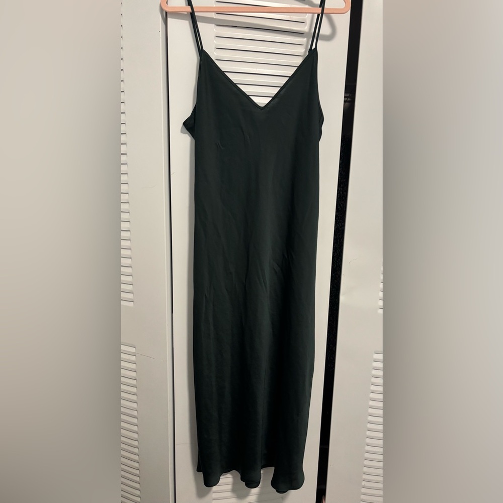 Aritzia Green Midi Satin Dress XL